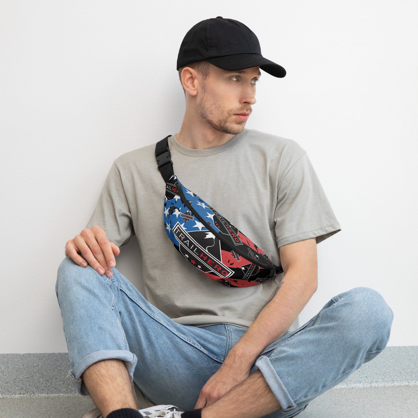 Trail Hero - Bag - 6.5″H, 13″W, 2¾″D - Classic Flag Fanny Pack