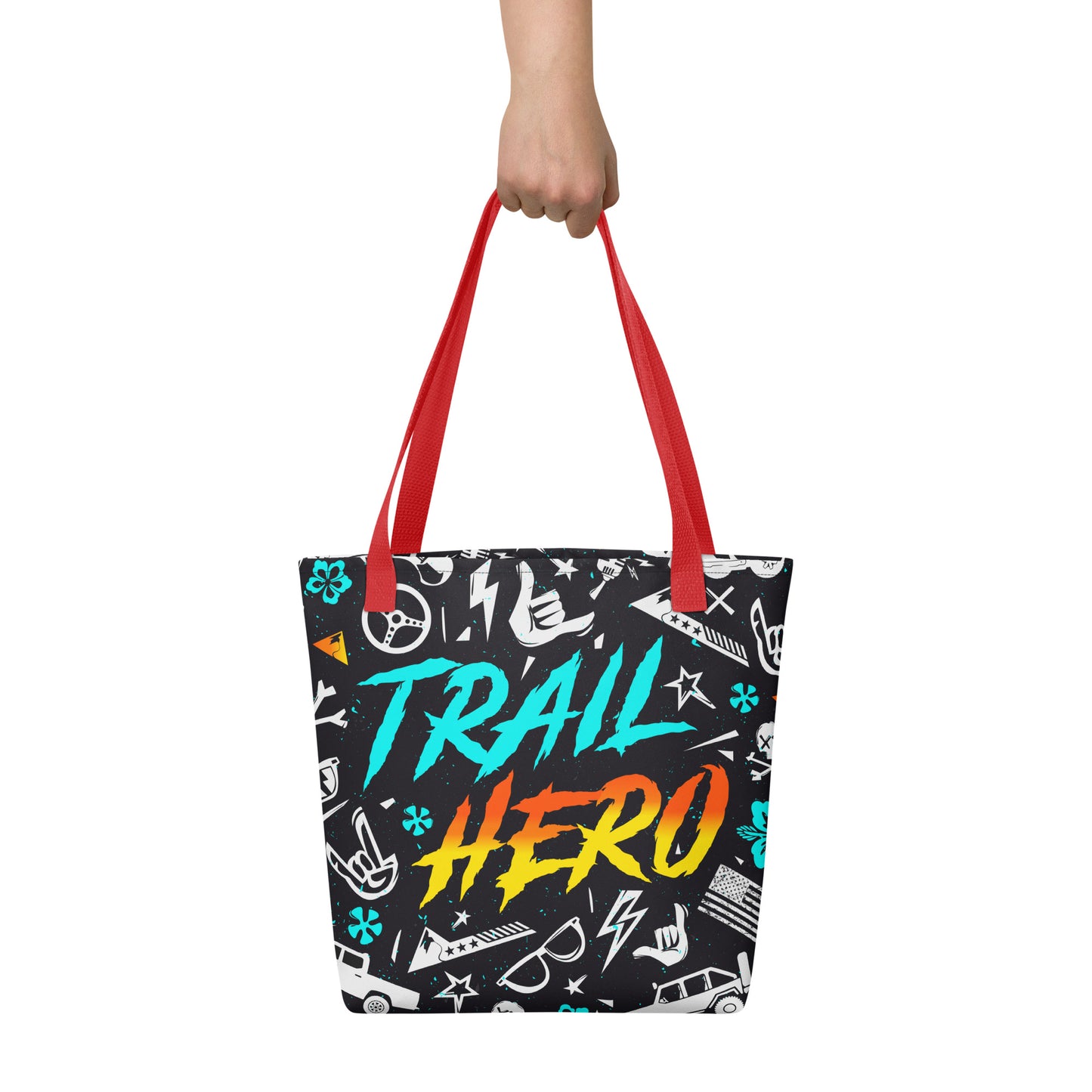Trail Hero - Bag - 15″ × 15″ Throw Back Tote Bag