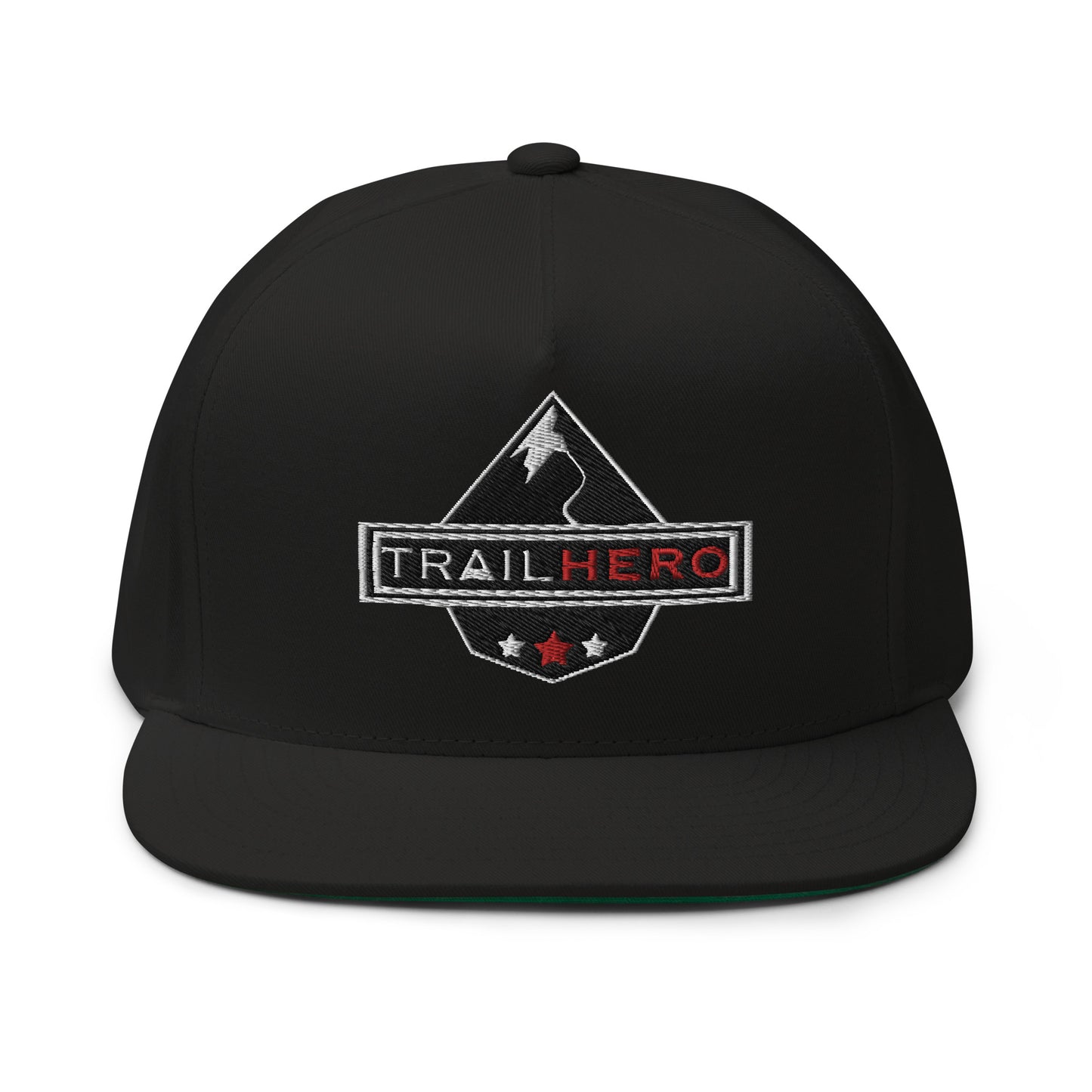 Trail Hero - Hat - Flat Bill Cap - 100% Cotton - Green Undervisor