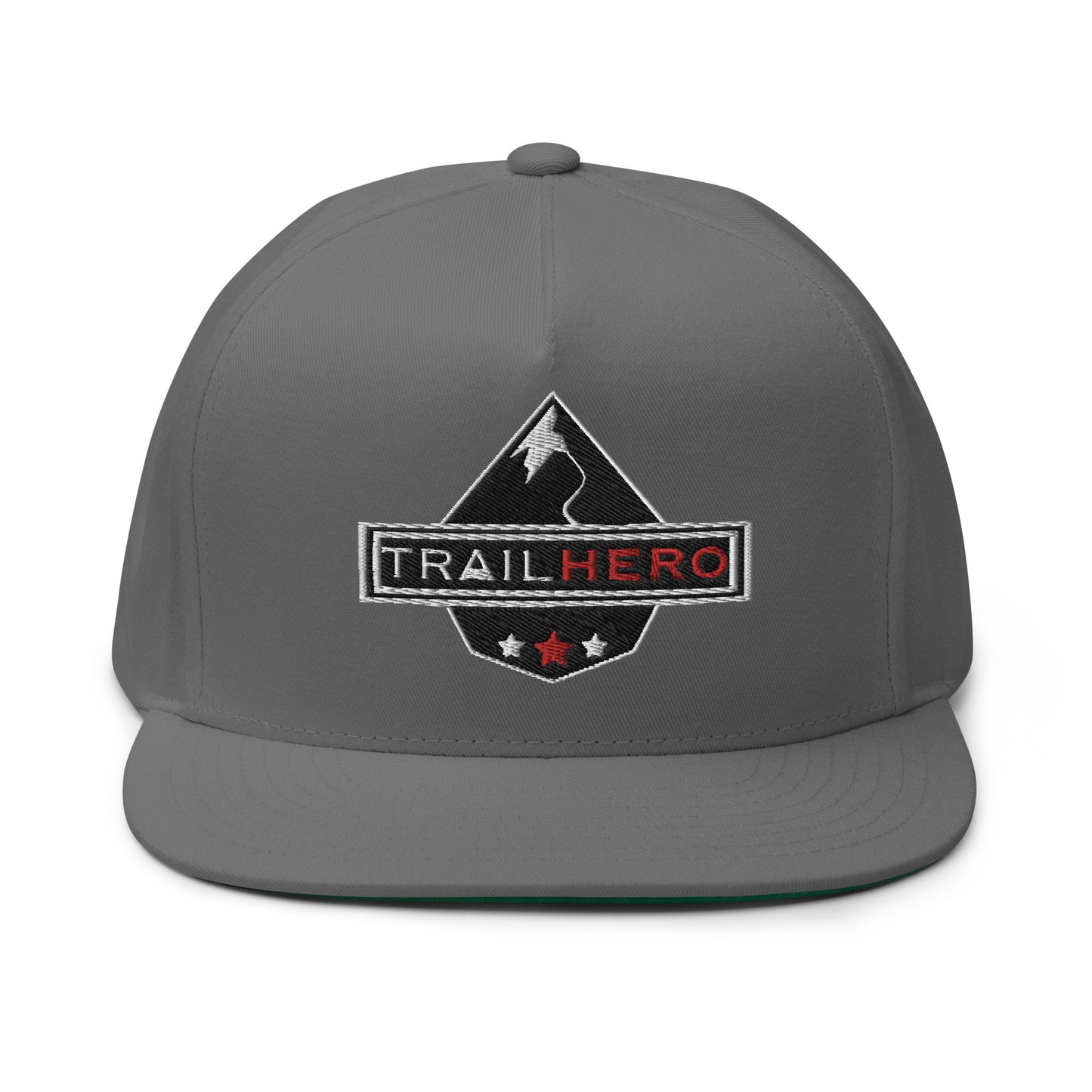 Trail Hero - Hat - Flat Bill Cap - 100% Cotton - Green Undervisor