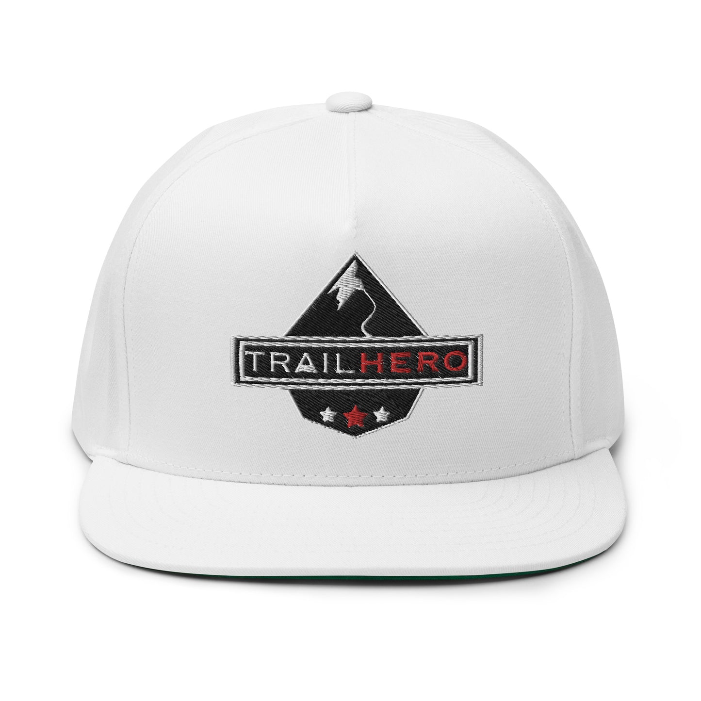 Trail Hero - Hat - Flat Bill Cap - 100% Cotton - Green Undervisor