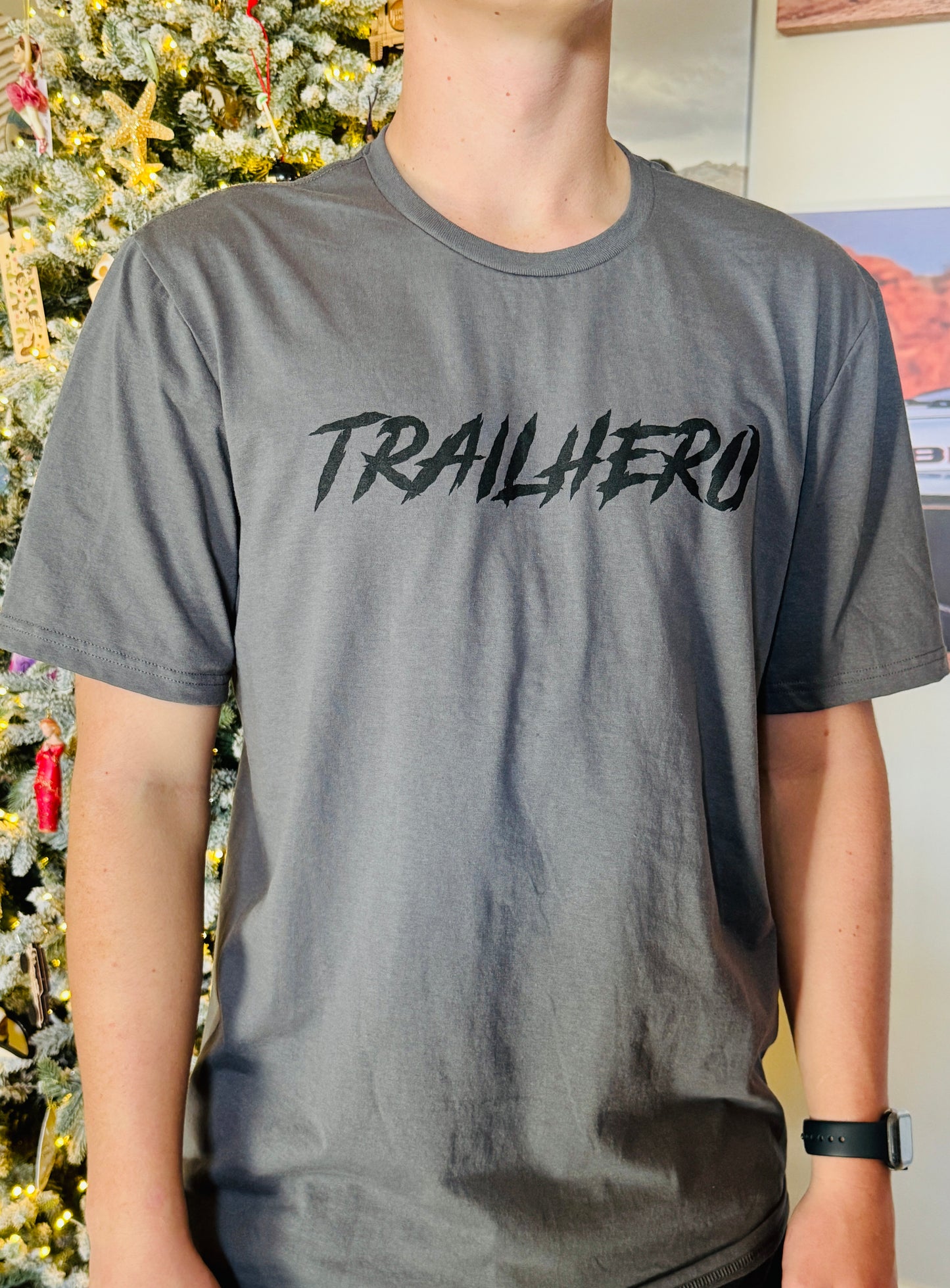 Trail Hero - Grey T-Shirt with Slash Logo (WAS $25 - SAVE $10)