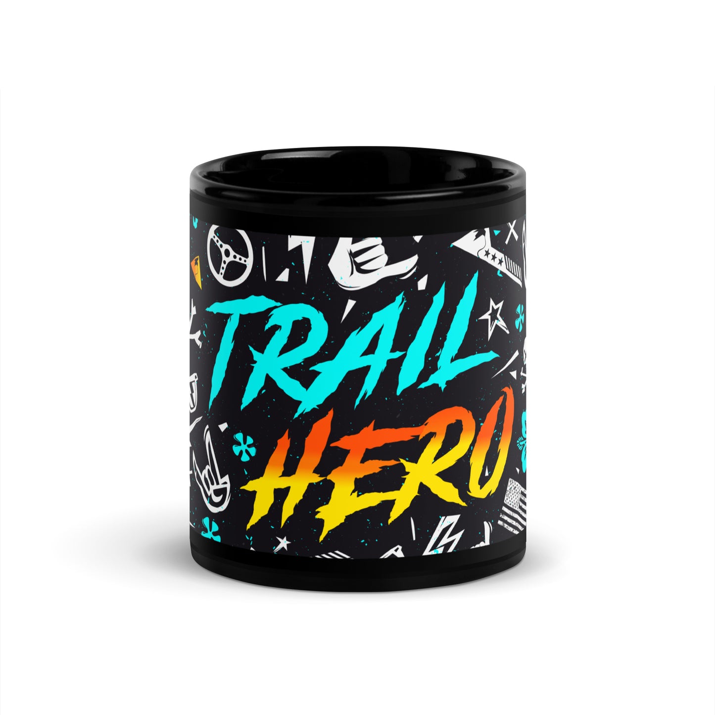 Trail Hero - Accessory - Throw Back Black Glossy Coffee Mug - Two Sizes