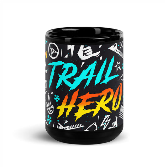 Trail Hero - Accessory - Throw Back Black Glossy Coffee Mug - Two Sizes