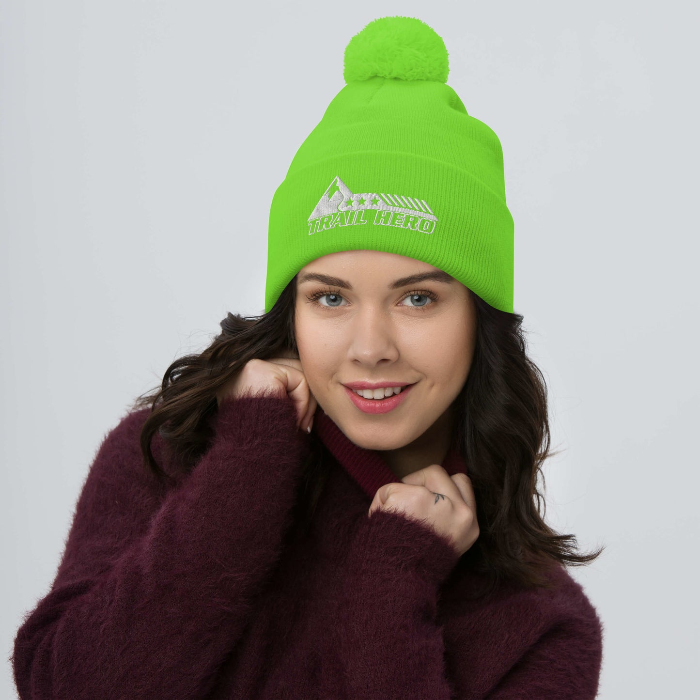 Trail Hero - Hat - Girls Pom Beanie - New Logo - 100% acrylic - 10 Colors
